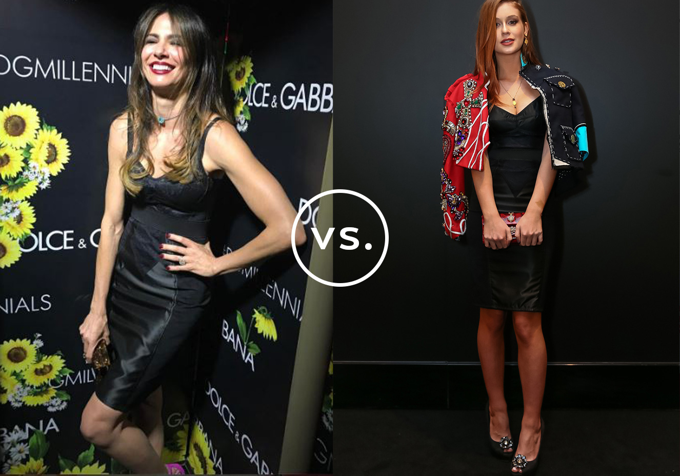 <strong>Marina Ruy Barbosa</strong> e<strong> Luciana Gimenez</strong> vestem<strong> Dolce&Gabbana</strong>. A apresentadora e a atriz foram ao mesmo evento, uma festa da Dolce&Gabbana, usando vestidos iguais. Saia justa? Que nada! O styling acertado - e a atitude de sobra de ambas - resultou em produ&ccedil;&otilde;es diferentes. Prova de que um pretinho b&aacute;sico pode ser a pe&ccedil;a mais vers&aacute;til do guarda-roupa.