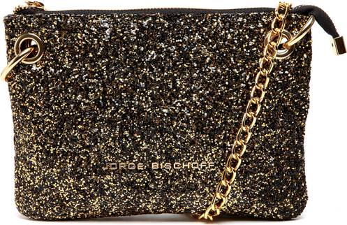 <span>Bolsa &nbsp;</span><strong>Jorge Bischoff</strong><span> Glitter Preta/Dourada - R$ 399,00</span>