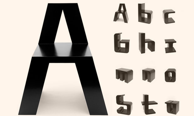 ABChairs: cadeiras bacanas com formas de letras do alfabeto