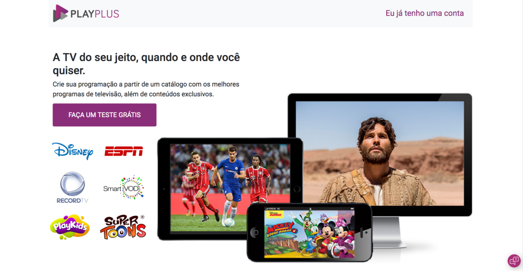 Interface do PlayPlus