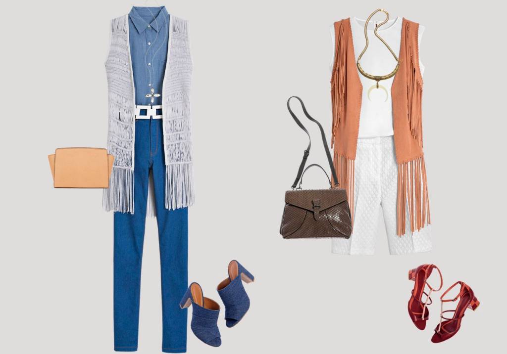 Como usar colete com franjas e acentuar os pontos forte da silhueta