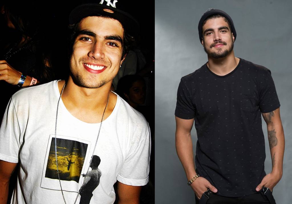 Homens de estilo nas versões com e sem barba