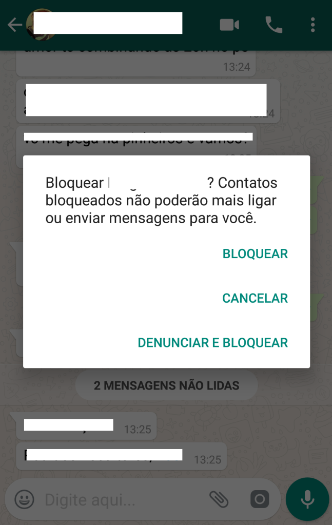 como bloquear contato no whatsapp