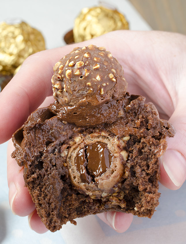 Cupcake de Ferrero Rocher e Nutella