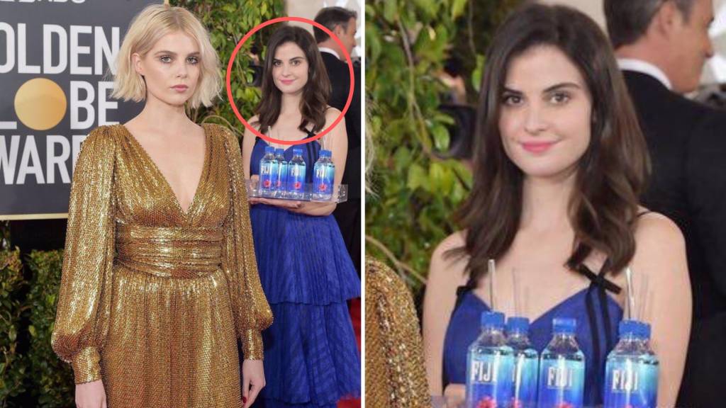 A “moça de azul” que roubou a cena no tapete vermelho do Globo de Ouro