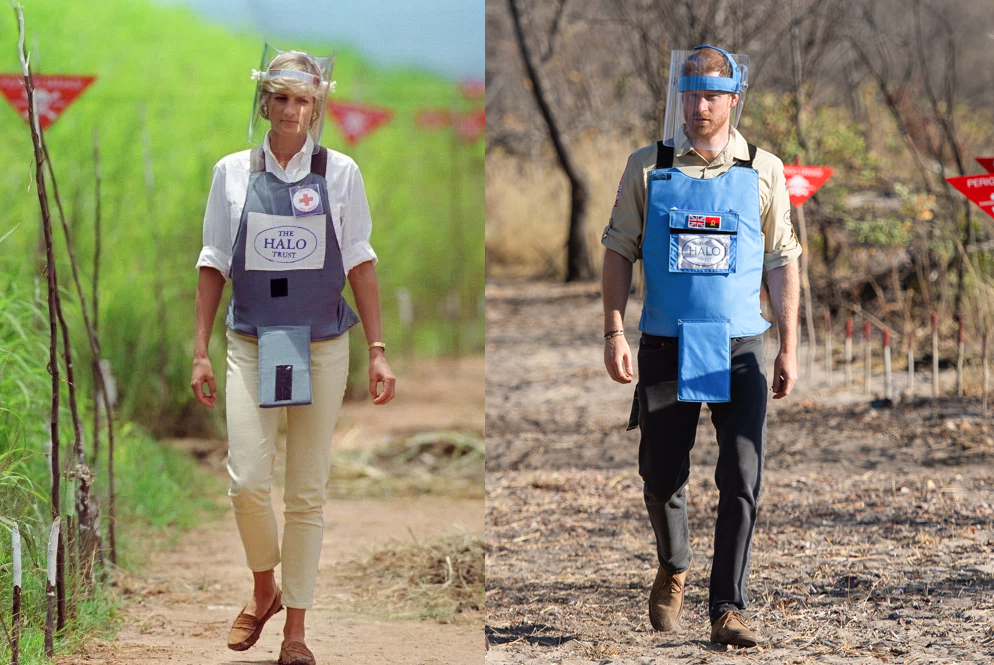 Diana e Harry em Angola