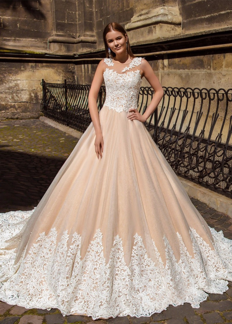 23 vestidos de noiva em tom champagne elegant-champagne-color-wedding-dress-2018-lace-appliqued-see-champagne-color-wedding-dress-champagne-l-eeba9cf7e11e6eb0