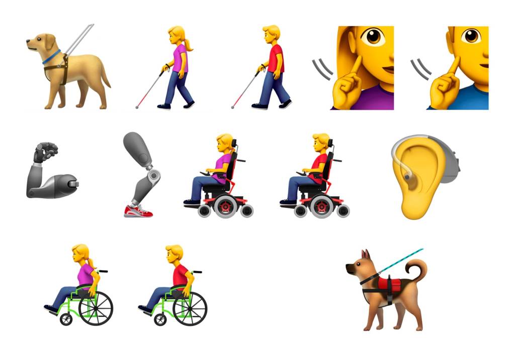 Finalmente teremos emojis que representam pessoas com deficiência