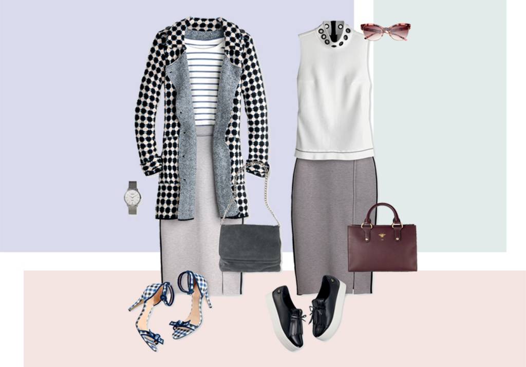 Dois looks de trabalho com saia lápis