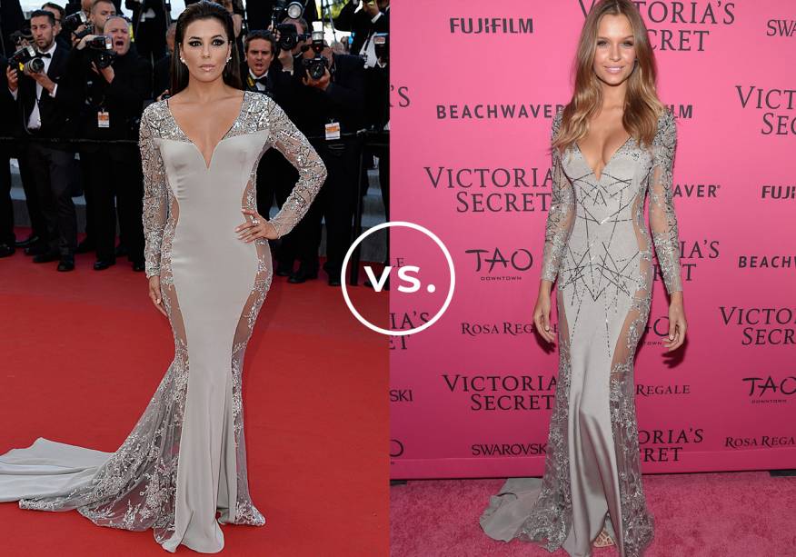 <strong>Eva Longoria</strong> e <strong>Josephine Skriver </strong>vestem <strong>Gabriela Cadena</strong>. Enquanto a atriz optou por uma versão mais simples do vestido, a modelo não economizou no brilho. Maquiagem caprichada e cabelos soltos completam ambos os looks. <strong>Eva Longoria</strong> e <strong>Josephine Skriver </strong>vestem <strong>Gabriela Cadena</strong>. Enquanto a atriz optou por uma versão mais simples do vestido, a modelo não economizou no brilho. Maquiagem caprichada e cabelos soltos completam ambos os looks.