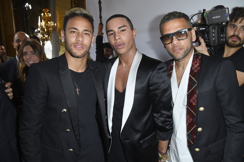 Daniel Alves, Olivier Rousteing e Neymar