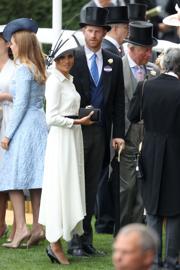 Meghan Markle e Pr&iacute;ncipe Harry no Royal Ascot 2018