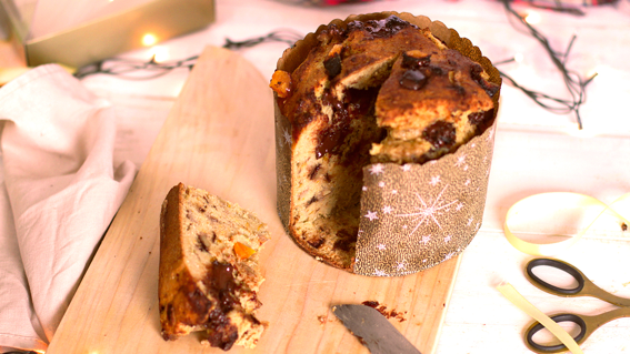 Chocotone vegano com frutas