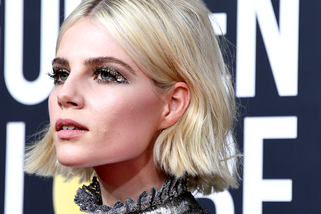 O segredo por trás do make de Lucy Boynton, o mais belo do Globo de Ouro