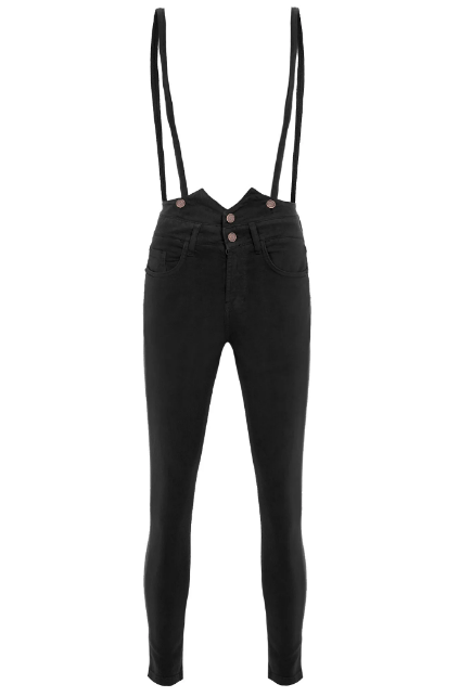 Calça skinny com suspensório Cantão macacao-orvestir