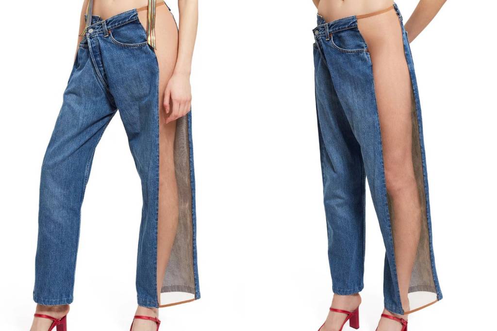 Esta calça jeans é polêmica e para ser usada sem calcinha