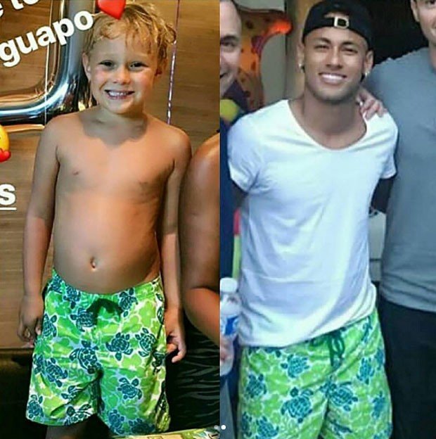 Com Piqué e Messi, Neymar celebra os 6 anos de seu filho