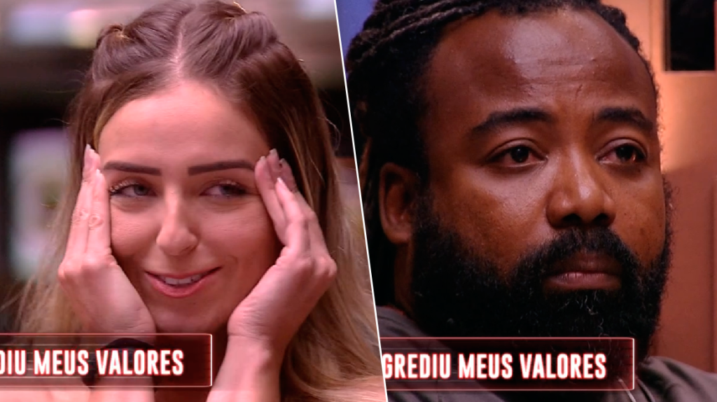 Em Jogo da Discórdia, Paula brinca que Rodrigo “agrediu seus valores”