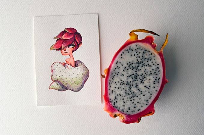 Frutas e legumes viram pessoas em ilustrações muito incríveis