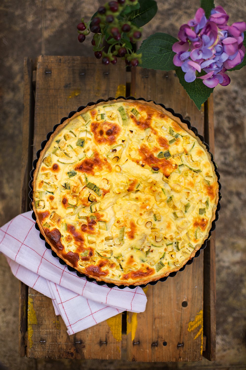 Receita de quiche de abobrinha com alho-poró