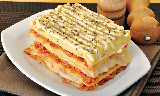 Lasanha de frango com requeijão