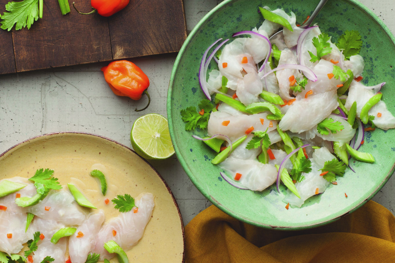 Ceviche r&aacute;pido de peixe branco