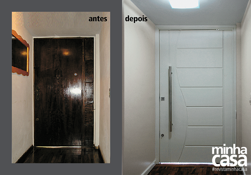 Hall de entrada: clean, moderno e bem iluminado após reforma