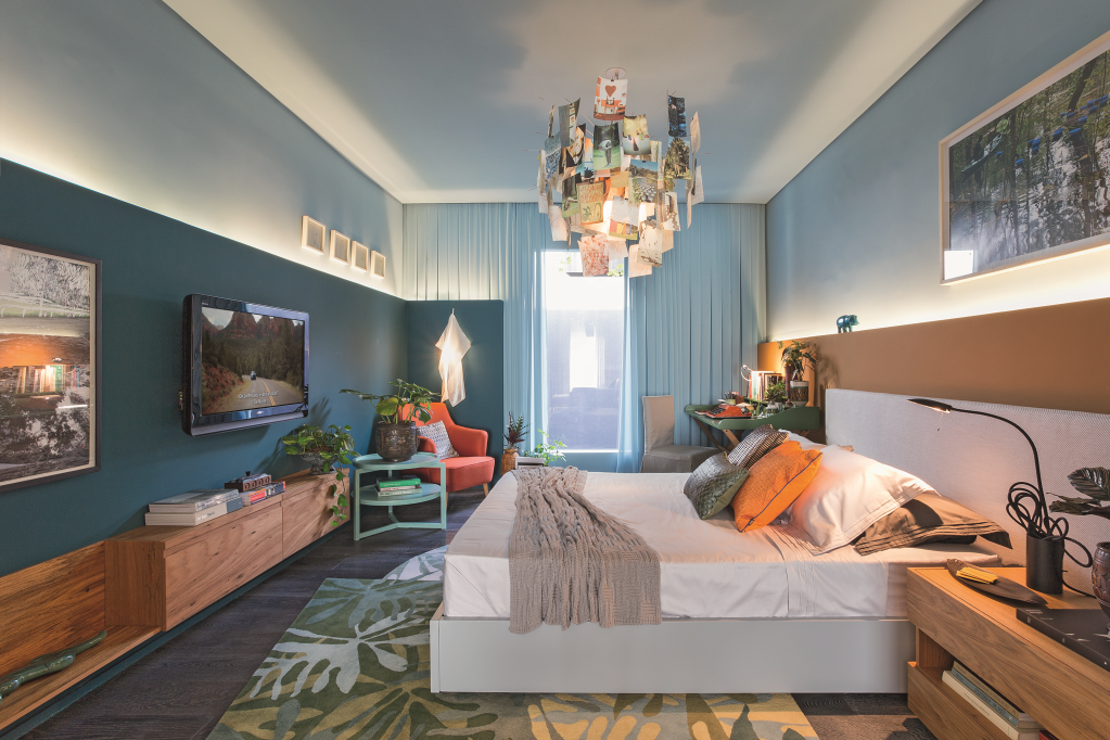 Paleta de cores convidativas no quarto de casal