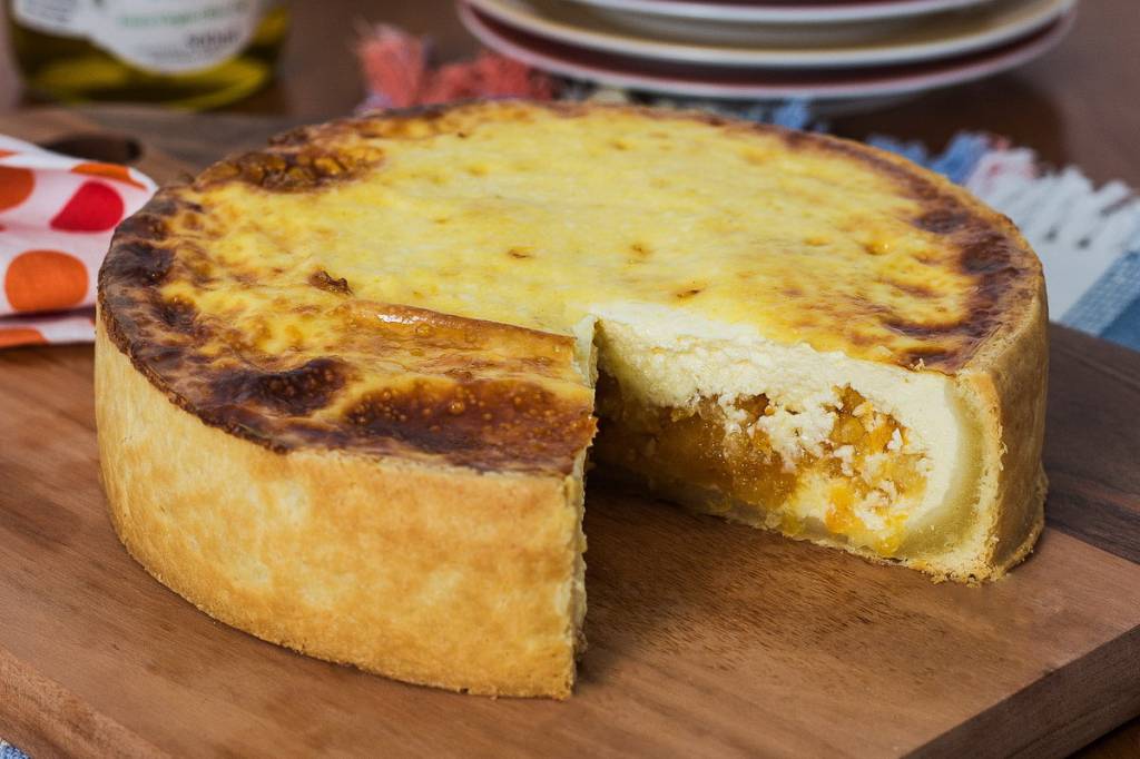 Quiche de brie com damasco Quiche