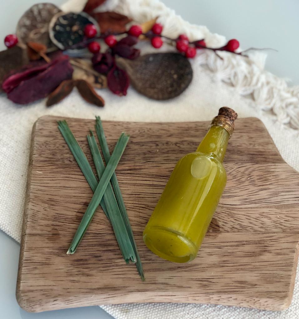 Azeite aromatizado de capim-limão