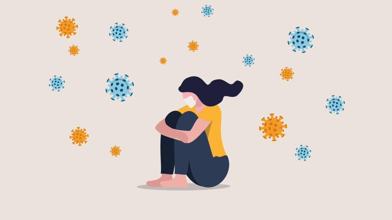 Ilustração coronavirus quarentena distanciamento social