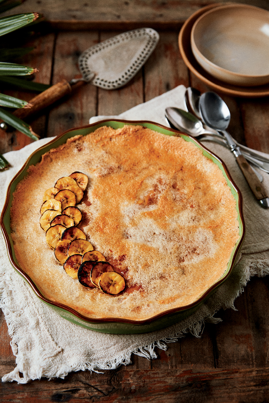 Torta de banana com creme de paÃ§oca - Sabores do Brasil