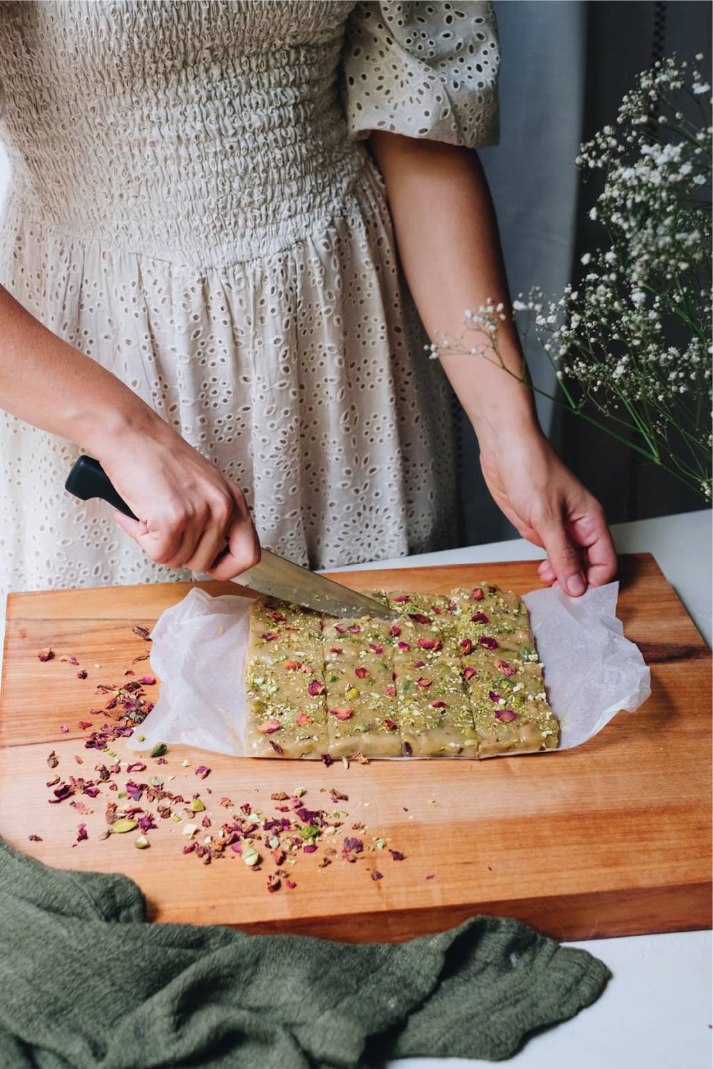 Halva de pistache com flor de laranjeira