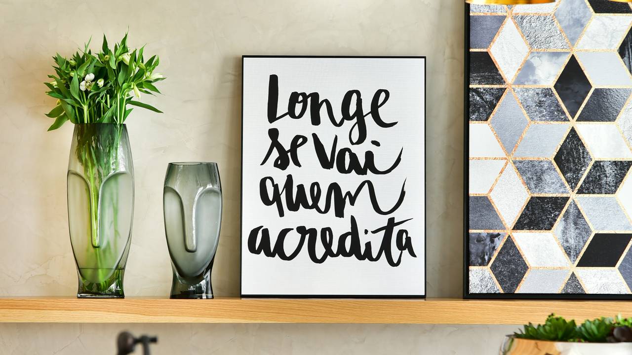 Frases na decoração