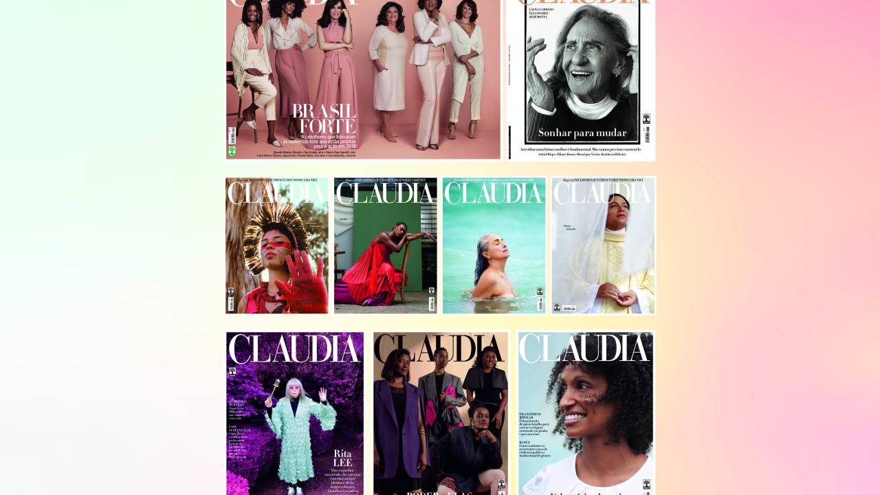 Reprodução de algumas das capas de CLAUDIA