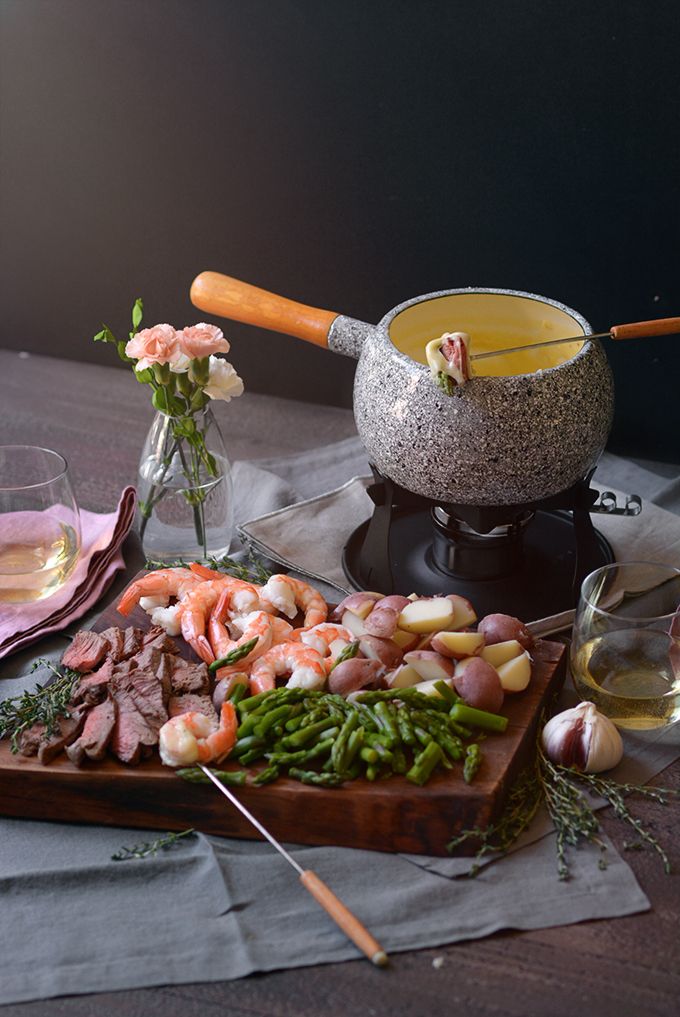 Fondue com frutos do mar