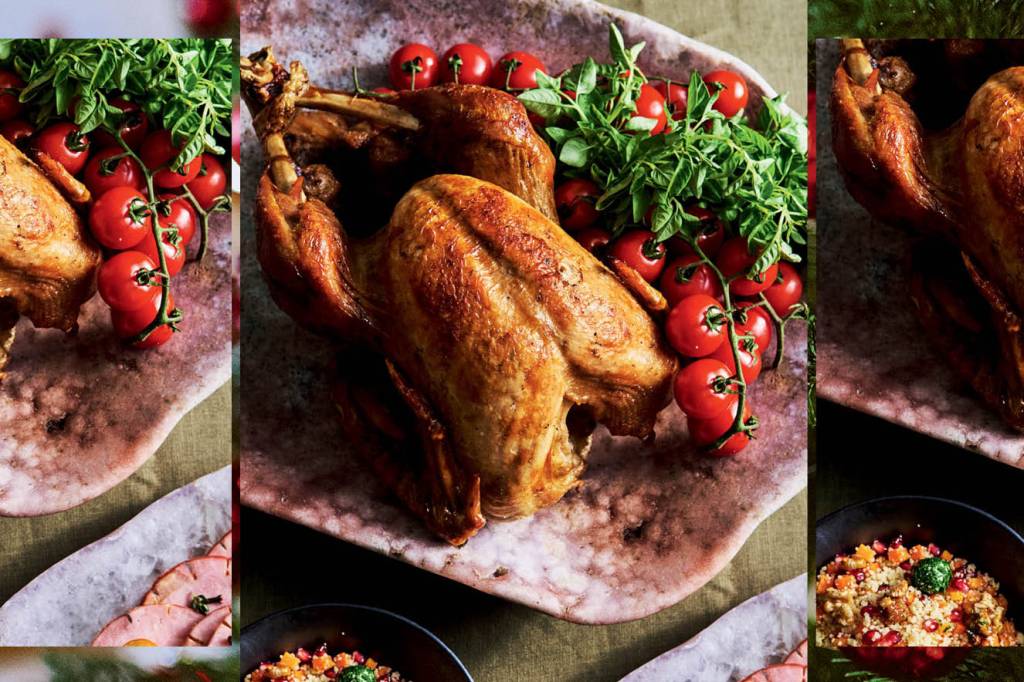 Peru com molho de mostarda Dijon e ervas