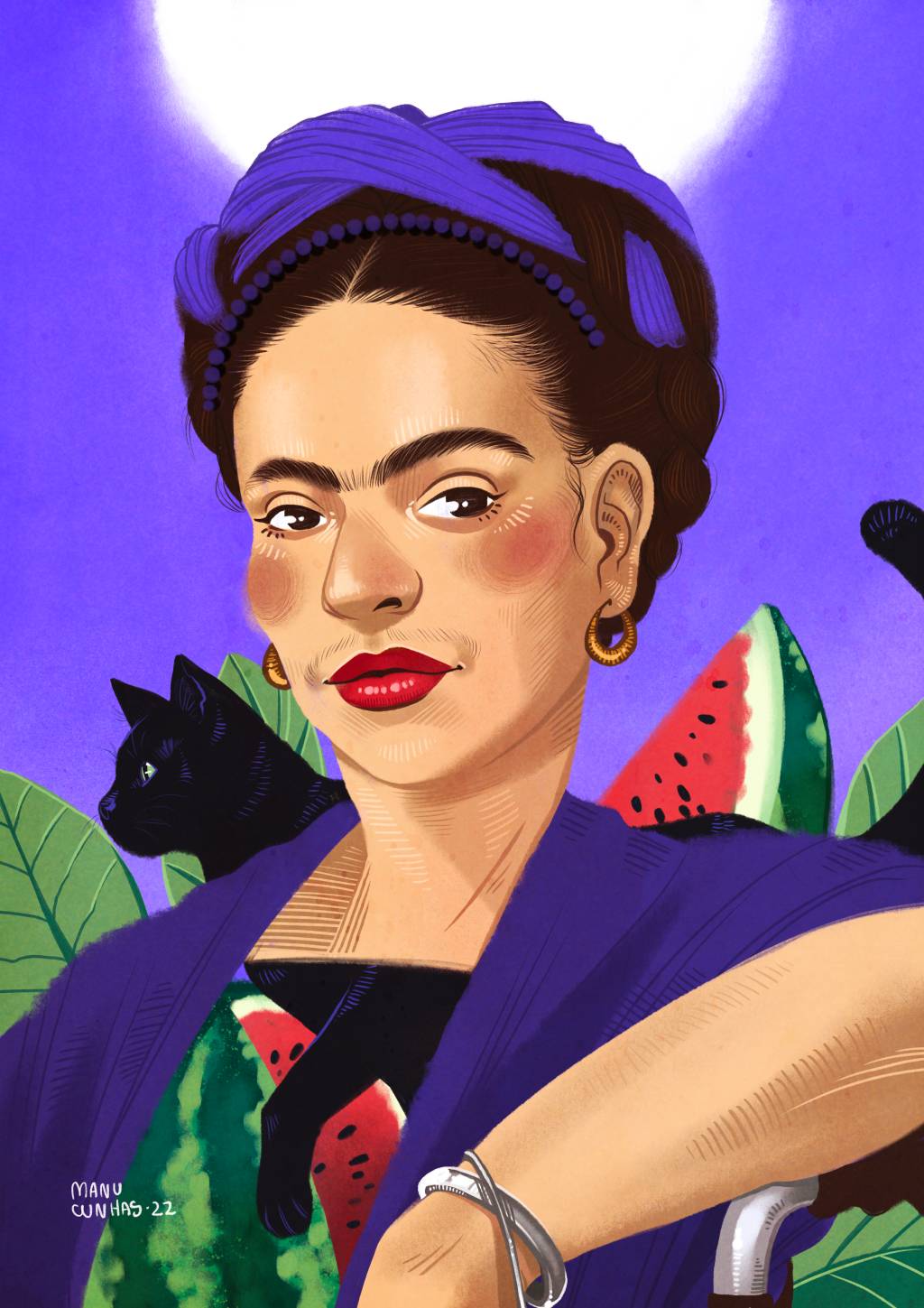 Frida Kahlo Ilustração de Frida Kahlo feita por Manu Cunhas.