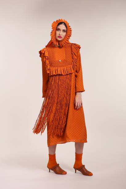 Vestido Frida laranja tejana Vestido Frida laranja tejana