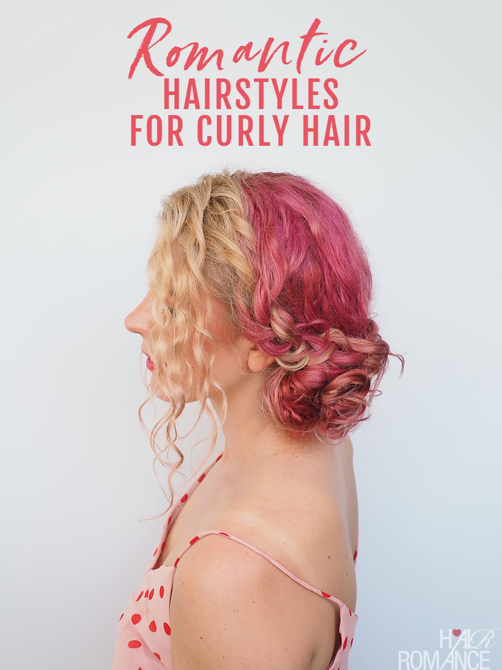 Hair-Romance-3-Romantic-hairstyles-for-curly-hair penteado para cabelo cacheado - coque com trança lateral