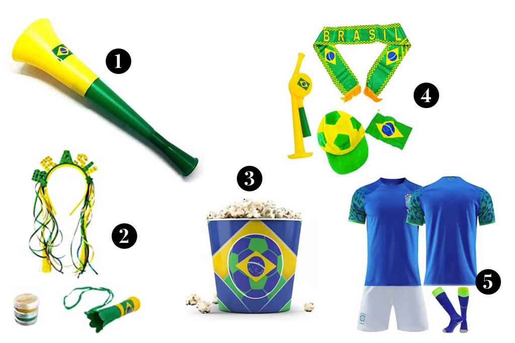 vitrine copa Produtos para torcer pela seleção.