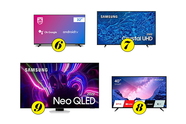 Televisões em oferta na Amazon possuem tecnologia 4K, som Dolby e outras tecnologias.