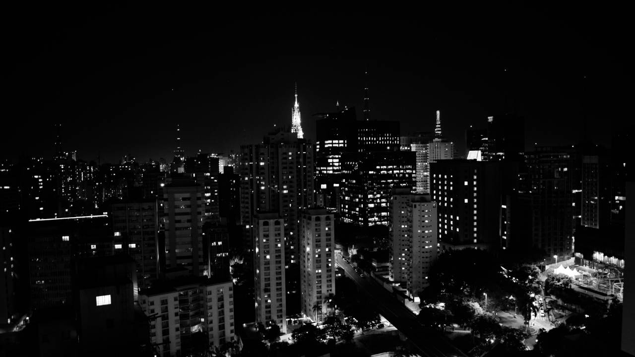 Vista noturna de São Paulo.