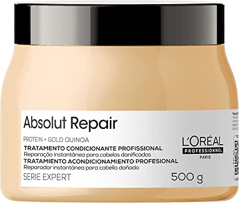 Máscara de Tratamento Reparadora Absolut Repair Gold Quinoa Serie Expert 500G, L´Oreal Professionnel Paris