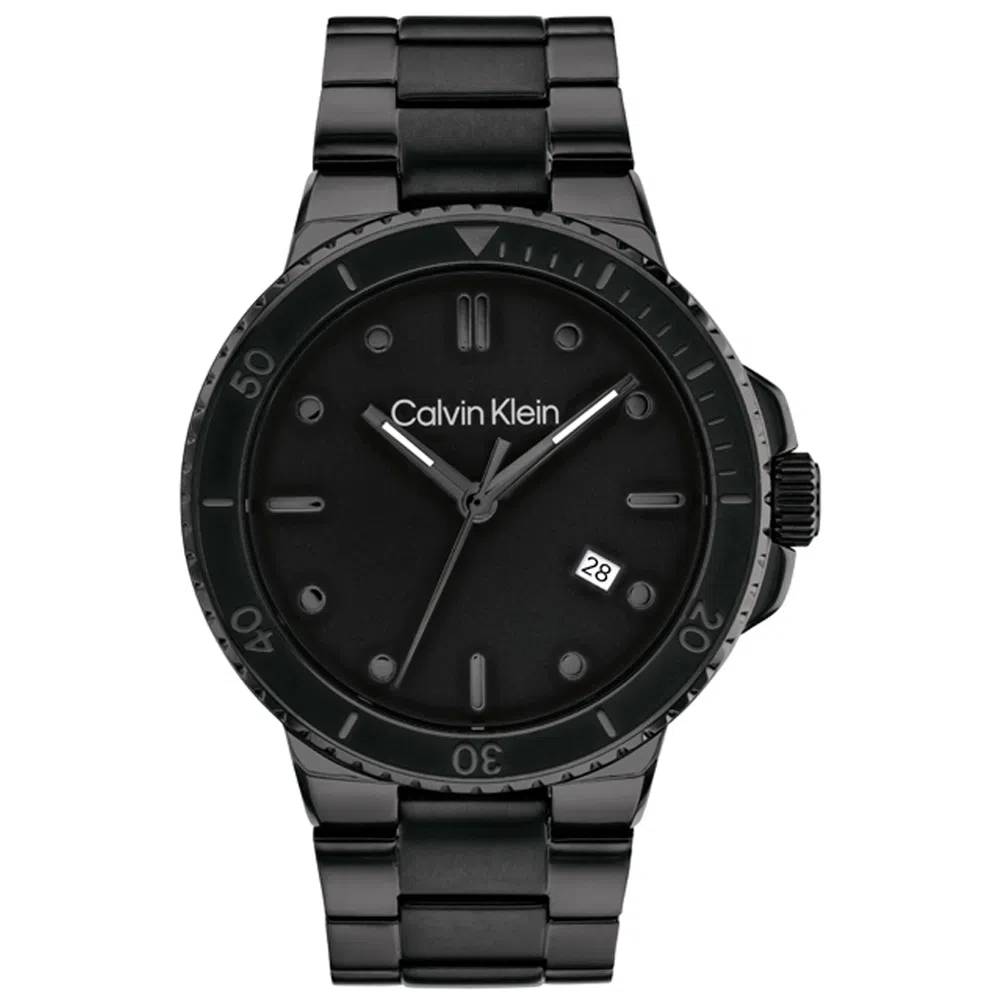 rel&oacute;gio preto calvin klein