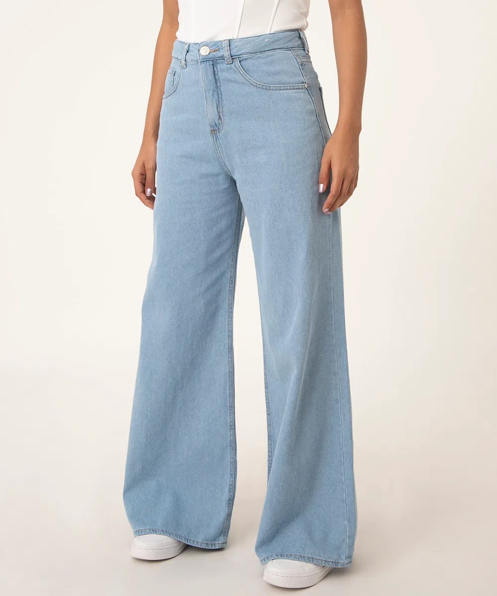 calça wide leg jeans
