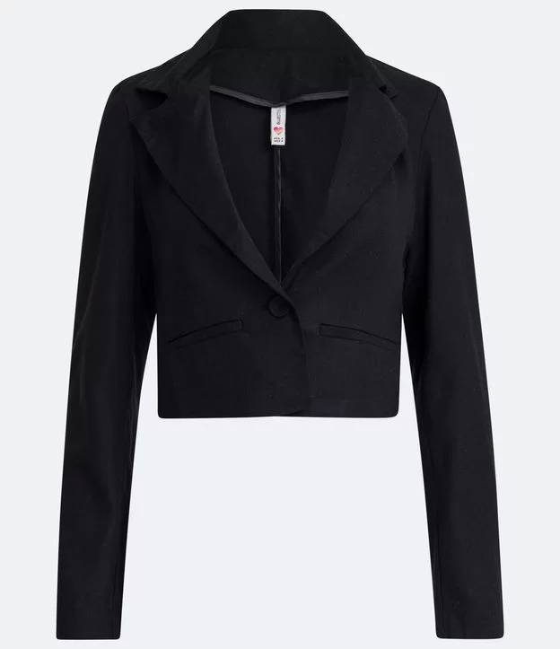 Blazer cropped preto