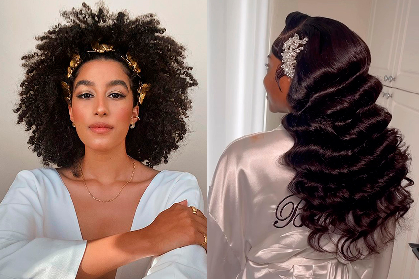 Inspirações de penteados para noivas de cabelo longo.