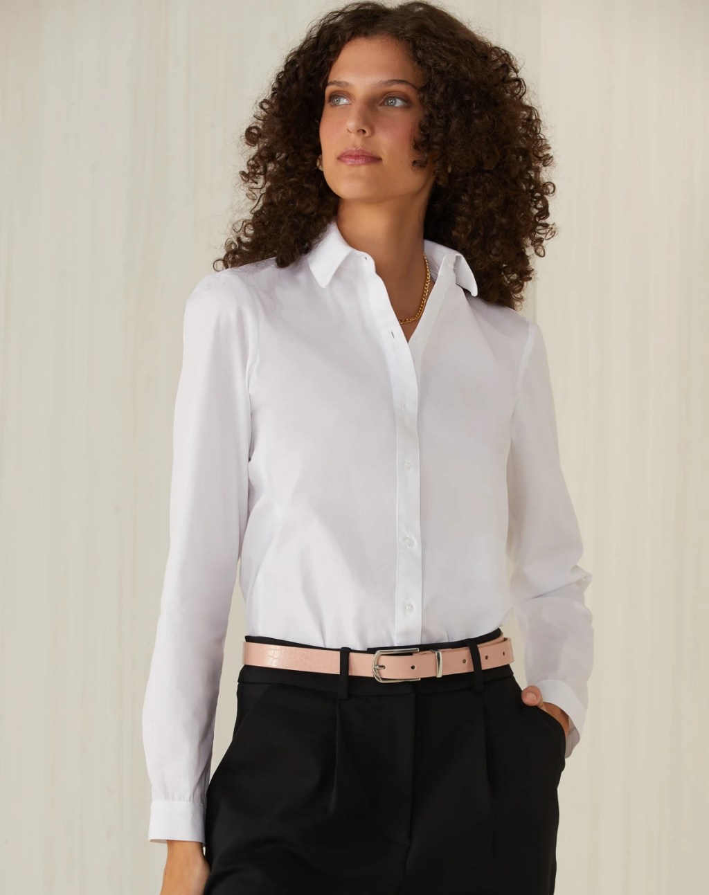 camisa social branca feminina