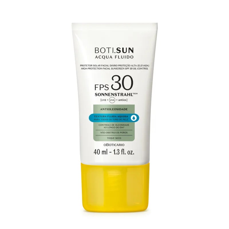 Protetor Solar Facial Antioleosidade FPS30 BOTI.SUN Acqua Fluido